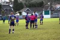 2. Referee Kelvin Shorte lectures Penarth hooker Mason Good (left), with skiper Alex Thau in attendance.JPG